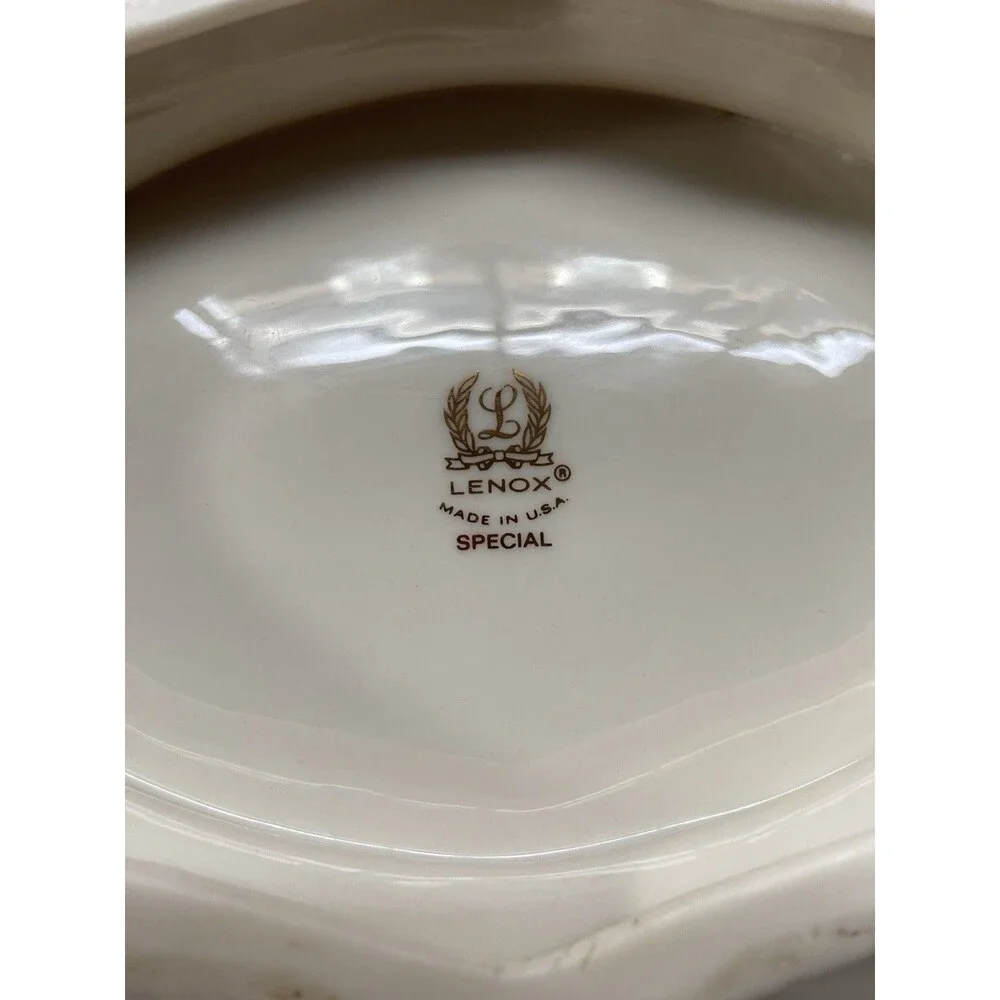 Vintage Lenox Holly And Berry Christmas Centerpiece Bowl Footed With Gold Trim